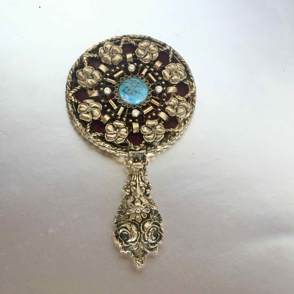 Vintage Mirella Handheld Little Mirror - Picture 3 of 7